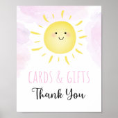 Sonnenschein Wolken Pink Girl Cards & Gifts Zeiche Poster (Vorne)