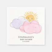 Sonnenschein Wolken Pink Girl's Baby Dusche Serviette (Vorderseite)