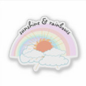 Sonnenschein Wolken Regenbogen Aufkleber (Vorderseite)