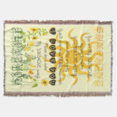 Sonnenschein-Wolldecke mit Herzen Decke (Vorderseite)