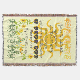 Sonnenschein-Wolldecke mit Herzen Decke