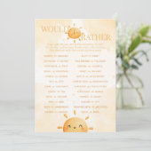 Sonnenschein würde sie eher ein Baby Duschspiel Einladung (Stehend Vorderseite)