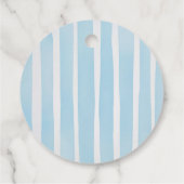 Sonnenscheinblaue Gingham-Geschenkanhänger für Geb Geschenkanhänger (Rückseite)