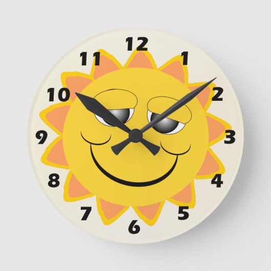 Sonnenscheindesign Runde Wanduhr (Vorderseite)