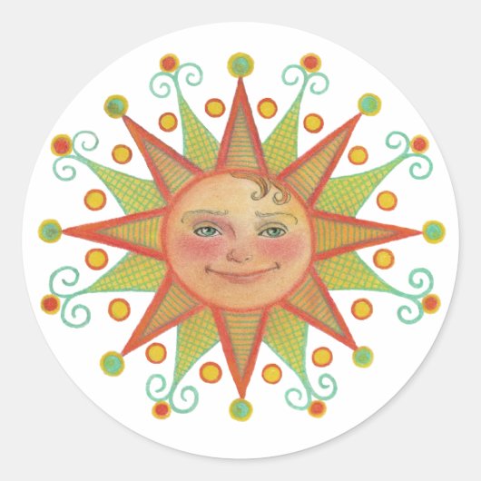 Sonnenscheinkleber Runder Aufkleber (Vorderseite)