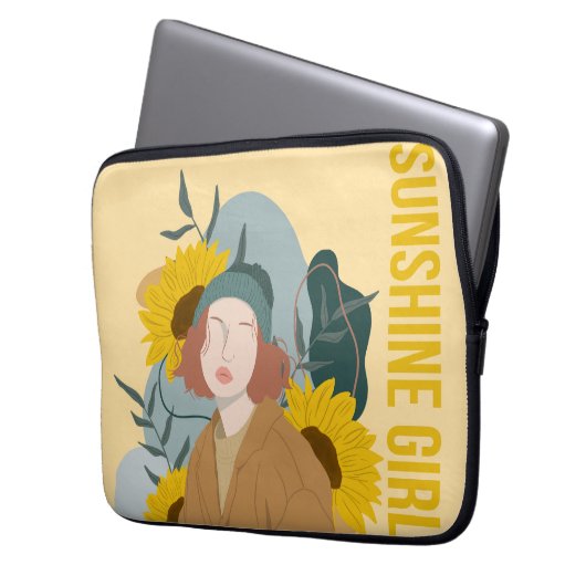 Sonnenscheinmädchen Laptopschutzhülle (Vorderseite Links)