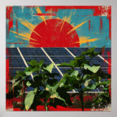 Sonnenscheinrevolution - Solarpunk-Poster Poster (Vorne)