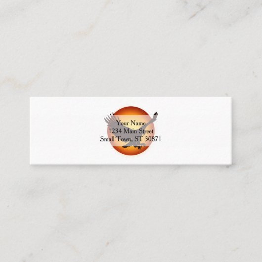 Sonnenscheinwerfer-Silhouette - Hintergrundfarbe a Mini Visitenkarte (Vorderseite)