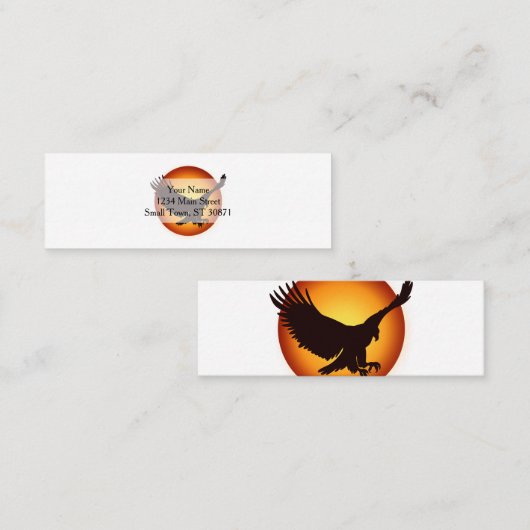 Sonnenscheinwerfer-Silhouette - Hintergrundfarbe a Mini Visitenkarte (Vorne/Hinten)