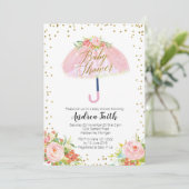 Sonnenschirm April Dusche Kinderdusche Einladung (Stehend Vorderseite)