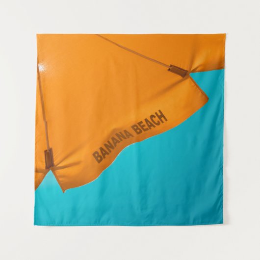Sonnenschirm aus Orangenbanane Wandteppich (Vorderseite)