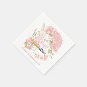 Sonnenschirm Florals Pink Name Girl Babydusche Serviette (Ecke)