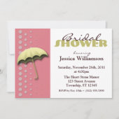 Sonnenschirm Rosa und Gelbe Bridale Dusche Einladu Einladung (Vorderseite)