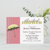 Sonnenschirm Rosa und Gelbe Bridale Dusche Einladu Einladung (Stehend Vorderseite)