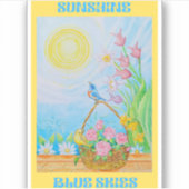 SONNENSCHIRM UND BLAUE SKIERE AUFKLEBER (Vorderseite)