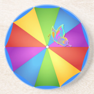 Sonnenschirm und Schmetterling Getränkeuntersetzer