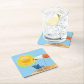 Sonnenschirm und Strandschirm  Rechteckiger Pappuntersetzer (Vor Ort)