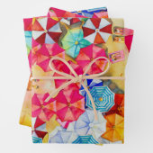 Sonnenschirme am Sandstrand Geschenkpapier Set (Beispiel)
