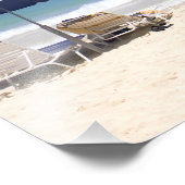 Sonnenschirme am Strand, St. Maarten, Karibik Fotodruck (Ecke)