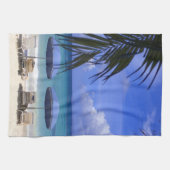 Sonnenschirme am Strand, St. Maarten, Karibik Handtuch (Horizontal)