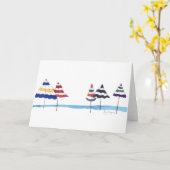 Sonnenschirme auf den Strandkarten Karte (Gelbe Blume)