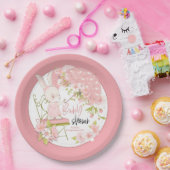 Sonnenschirme Blume Name Datum Rosa Kinderdusche Pappteller (Party)