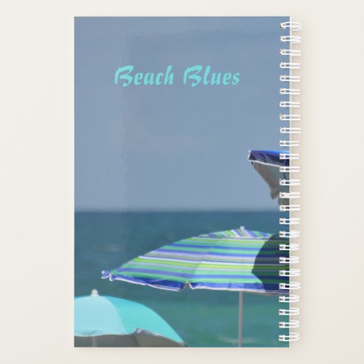 Sonnenschirme in Blautönen Planer (Rückseite)