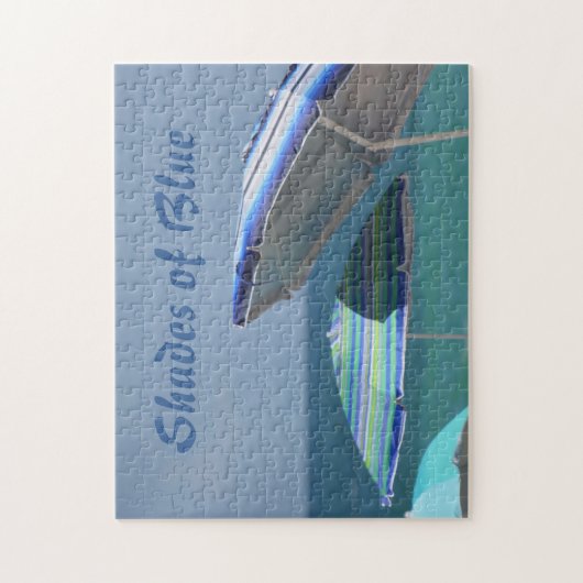 Sonnenschirme in Blautönen Puzzle (Vertikal)