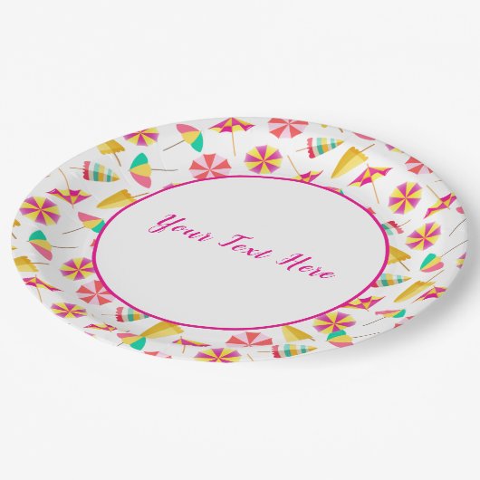 Sonnenschirme Pappteller (Schrägansicht)