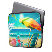 Sonnenschirme, Surfbretter und Baum Laptopschutzhülle (Vorderseite Links)