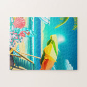 Sonnenschirme, Surfbretter und Baum Puzzle (Horizontal)