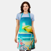 Sonnenschirme, Surfbretter und Baum Schürze (Getragen)