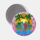Sonnenschirme und Surfbretter Magnet (Vorderseite/Rückseite)
