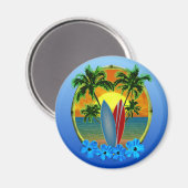 Sonnenschirme und Surfbretter Magnet (Vorderseite/Rückseite)
