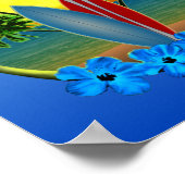 Sonnenschirme und Surfbretter Poster (Ecke)