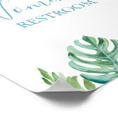 Sonnenschirmschild am Strand Poster (Ecke)