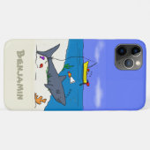 Sonnenschlafhai und Fischerei Cartoon Case-Mate iPhone Hülle (Rückseite (Horizontal))