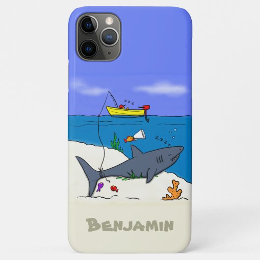 Sonnenschlafhai und Fischerei Cartoon Case-Mate iPhone Hülle (Rückseite)