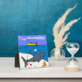 Sonnenschlafhai und Fischerei Cartoon Fotoplatte (InSitu)