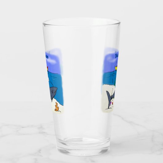 Sonnenschlafhai und Fischerei Cartoon Glas (Rechts)