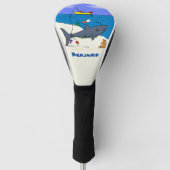 Sonnenschlafhai und Fischerei Cartoon Golf Headcover (Vorderseite)