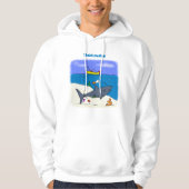 Sonnenschlafhai und Fischerei Cartoon Hoodie (Vorderseite)