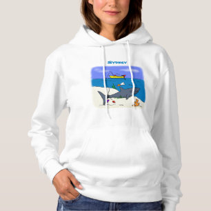 Sonnenschlafhai und Fischerei Cartoon Hoodie