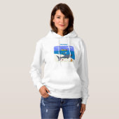 Sonnenschlafhai und Fischerei Cartoon Hoodie (Vorne ganz)