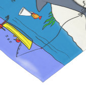 Sonnenschlafhai und Fischerei Cartoon Kurzer Tischläufer (Ecke)