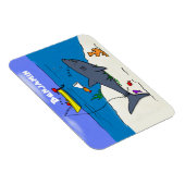 Sonnenschlafhai und Fischerei Cartoon Magnet (Rechte Seite)