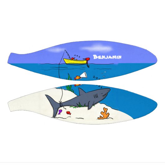 Sonnenschlafhai und Fischerei Cartoon Mini Basketball (Panele)