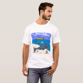 Sonnenschlafhai und Fischerei Cartoon T-Shirt (Vorne ganz)