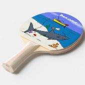Sonnenschlafhai und Fischerei Cartoon Tischtennis Schläger (Vorderseite)