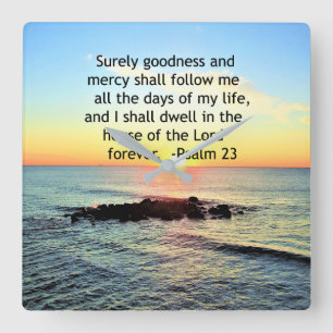 SONNENSCHLAG AUF DEM OCEAN-23. PSALM-FOTO QUADRATISCHE WANDUHR